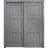 Sliding Closet Bypass Doors 36 x 80 inches | Ego 5010 Painted Grey Oak | Rails Hardware Set | Wood Solid Bedroom Wardrobe Doors EGO Painted Grey Oak