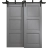 Sliding Closet Barn Bypass Doors 36 x 80 inches | Ego 5010 Cognac Oak Veneer | Modern 6.6ft Rails Hardware Set | Wood Solid Bedroom Wardrobe Doors EGO Painted Grey Oak