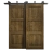 Sliding Closet Barn Bypass Doors 56 x 80 inches | Ego 5010 Painted Grey Oak | Modern 6.6ft Rails Hardware Set | Wood Solid Bedroom Wardrobe Doors EGO Marble Oak