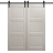 Modern Double Barn Door 36 x 80 inches | Ego 5010 Painted Black Oak | 13FT Rail Track Set | Solid Panel Interior Doors EGO Painted White Oak