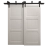 Sliding Closet Barn Bypass Doors 56 x 80 inches | Ego 5010 Painted Grey Oak | Modern 6.6ft Rails Hardware Set | Wood Solid Bedroom Wardrobe Doors EGO Painted White Oak