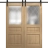 Modern Double Barn Door 36 x 80 inches | Ego 5011 Natural Oak | 13FT Rail Track Set | Solid Panel Interior Doors EGO Natural Oak