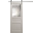 Modern Barn Door 18 x 80 inches | Ego 5011 Marble Oak | 6.6FT Silver Rail Track Heavy Hardware Set | Solid Panel Interior Doors EGO Painted White Oak