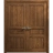 Interior Solid French Double Doors 36 x 80 inches | Ego 5012 Painted Black Oak | Wood Interior Solid Panel Frame | Closet Bedroom Modern Doors EGO Cognac Oak