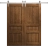 Modern Double Barn Door 36 x 80 inches | Ego 5012 Painted Black Oak | 13FT Silver Rail Track Set | Solid Panel Interior Doors EGO Cognac Oak