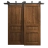 Sliding Closet Barn Bypass Doors 72 x 80 inches | Ego 5012 Painted Grey Oak | Modern 6.6ft Rails Hardware Set | Wood Solid Bedroom Wardrobe Doors EGO Cognac Oak