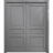 Sliding French Double Pocket Doors 36 x 80 inches | Ego 5012 Painted White Oak | Kit Rail Hardware | Solid Wood Interior Bedroom Modern Doors EGO Painted Grey Oak
