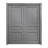 Sliding French Double Pocket Doors 56 x 80 inches | Ego 5012 Painted Grey Oak | Kit Rail Hardware | Solid Wood Interior Bedroom Modern Doors EGO Painted Grey Oak