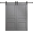 Modern Double Barn Door 72 x 96 inches | Ego 5012 Marble Oak | 13FT Rail Track Set | Solid Panel Interior Doors EGO Painted Grey Oak