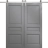 Modern Double Barn Door 36 x 80 inches | Ego 5012 Painted Black Oak | 13FT Silver Rail Track Set | Solid Panel Interior Doors EGO Painted Grey Oak