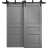 Sliding Closet Barn Bypass Doors 36 x 80 inches | Ego 5012 Painted White Oak | Modern 6.6ft Rails Hardware Set | Wood Solid Bedroom Wardrobe Doors EGO Painted Grey Oak