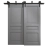 Sliding Closet Barn Bypass Doors 72 x 80 inches | Ego 5012 Painted Grey Oak | Modern 6.6ft Rails Hardware Set | Wood Solid Bedroom Wardrobe Doors EGO Painted Grey Oak