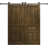 Modern Double Barn Door 72 x 96 inches | Ego 5012 Marble Oak | 13FT Rail Track Set | Solid Panel Interior Doors EGO Marble Oak