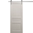 Modern Barn Door 18 x 80 inches | Ego 5012 Painted White Oak | 6.6FT Silver Rail Track Heavy Hardware Set | Solid Panel Interior Doors EGO Painted White Oak