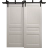 Sliding Closet Barn Bypass Doors 36 x 80 inches | Ego 5012 Painted White Oak | Modern 6.6ft Rails Hardware Set | Wood Solid Bedroom Wardrobe Doors EGO Painted White Oak