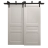 Sliding Closet Barn Bypass Doors 72 x 80 inches | Ego 5012 Painted Grey Oak | Modern 6.6ft Rails Hardware Set | Wood Solid Bedroom Wardrobe Doors EGO Painted White Oak