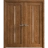 Interior Solid French Double Doors 36 x 80 inches | Ego 5014 Marble Oak | Wood Interior Solid Panel Frame | Closet Bedroom Modern Doors EGO Cognac Oak