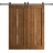 Modern Double Barn Door 60 x 84 inches | Ego 5014 Cognac Oak Veneer | 13FT Rail Track Set | Solid Panel Interior Doors EGO Cognac Oak