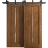 Sliding Closet Barn Bypass Doors 36 x 80 inches | Ego 5014 Painted White Oak | Modern 6.6ft Rails Hardware Set | Wood Solid Bedroom Wardrobe Doors EGO Cognac Oak