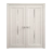 Interior Solid French Double Doors 36 x 80 inches | Ego 5014 Marble Oak | Wood Interior Solid Panel Frame | Closet Bedroom Modern Doors EGO Painted White Oak
