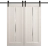 Modern Double Barn Door 36 x 80 inches | Ego 5014 Painted White Oak | 13FT Rail Track Set | Solid Panel Interior Doors EGO Painted White Oak