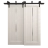 Sliding Closet Barn Bypass Doors 36 x 96 inches | Ego 5014 Cognac Oak Veneer | Modern 6.6ft Rails Hardware Set | Wood Solid Bedroom Wardrobe Doors EGO Painted White Oak