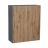 24" x 36" Wall Cabinet-Double Door-with Shaker White Matte door Natural Teak