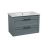 Modern Wall-Mount Bathroom Vanity with Washbasin | Palm Beach Gray Matte Collection | Non-Toxic Fire-Resistant MDF-26" Green Matte