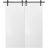 Sliding Double Barn Doors with Hardware | Planum 0010 Vertical Natural Veneer | Silver 13FT Rail Hangers Sturdy Set | Modern Solid Panel Interior Hall Bedroom Bathroom Door White