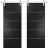 Sliding Double Barn Doors with Hardware | Planum 0020 Grey Oak | Silver 13FT Rail Hangers Sturdy Set | Modern Solid Panel Interior Hall Bedroom Bathroom Door Black Matte