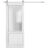 Sturdy Barn Door | Lucia 22 Matte Black with Frosted Glass | Silver 6.6FT Rail Hangers Heavy Hardware Set | Solid Panel Interior Doors White