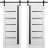 Sturdy Double Barn Door | Quadro 4588 White Silk with Black Glass | 13FT Rail Hangers Heavy Set | Solid Panel Interior Doors White