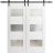 Modern Double Barn Door / Sete 6003 / 13FT Rail Track Set / Solid Panel Interior Doors-36" x 80" White