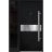 Front Exterior Prehung Steel Door / Deux 6072 Black Enamel / Sidelight Exterior Window Sidelite / Entry Metal Modern Painted W36+12" x H80" Left hand Inswing Black