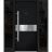 Front Exterior Prehung Steel Door / Deux 6072 Black Enamel / 2 Sidelight Exterior Windows Sidelites/ Entry Metal Modern Painted W14+36+14" x H80" Right hand Inswing Black