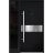 Front Exterior Prehung Steel Door / Deux 6072 Black Enamel / Sidelight Exterior Window Sidelite / Entry Metal Modern Painted W36+12" x H80" Right hand Inswing Black
