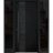 Front Exterior Prehung Steel Door / Deux 6078 Black Enamel / 2 Sidelight Exterior Windows Sidelites/ Entry Metal Modern Painted W16+36+16" x H80" Right hand Inswing Black