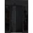 Front Exterior Prehung Steel Door / Deux 6078 Black Enamel / 2 Sidelight and Transom Window Sidelite / Entry Metal Modern Painted W12+36+12" x H80+16" Right hand Inswing Black
