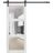 Sturdy Barn Door | Lucia 2555 Matte Black with Clear Glass | 6.6FT Rail Hangers Heavy Hardware Set | Solid Panel Interior Doors White