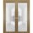 Planum 2102 Interior Double Closet Doors Honey Ash with Trims Frame Handles-36" x 84" (2* 18x84) Honey Ash