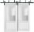 Sliding Closet Barn Bypass Doors | Lucia 22 White Silk with Frosted Glass | Sturdy 6.6ft Rails Hardware Set | Wood Solid Bedroom Wardrobe Doors  White