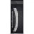 Front Exterior Prehung Steel Door / Deux 6500 Black / Transom Window / Stainless Inserts Single Modern Painted-W36" x H80+16"-Right-hand Inswing Black