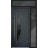 Front Exterior Prehung Steel Door / Deux 6501 Anthracite / Sidelight and Transom Window / Stainless Inserts Single Modern Painted-W36+14" x H80+16"-Right-hand Inswing Antracite