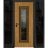Front Exterior Prehung Steel Door / Ballucio 6044 Gray Graphite / 2 Side Exterior Windows / Stainless Inserts Single Modern Painted-W12+36+12" x H80"-Right-hand Inswing Oak