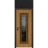 Front Exterior Prehung Steel Door / Ballucio 6644 Natural Oak / Black Top Exterior Window Sidelite / Entry Metal Modern Painted W36" x H80+16" Right hand Inswing Oak