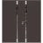 Front Exterior Prehung Aluminum Double Doors / Cynex 6777 Brown / Steel Metal Modern Painted W72"xH80" Right-hand Outswing  Brown