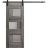 Sturdy Barn Door Frosted Glass | Sete 6933 Nordic White | 6.6FT Rail Hangers Heavy Hardware Set | Solid Panel Interior Doors-18" x 80" Nebraska Grey