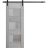 Sturdy Barn Door Frosted Glass | Sete 6933 Nordic White | 6.6FT Rail Hangers Heavy Hardware Set | Solid Panel Interior Doors-18" x 80" Light Grey Oak