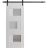 Sturdy Barn Door Frosted Glass | Sete 6933 Nordic White | 6.6FT Rail Hangers Heavy Hardware Set | Solid Panel Interior Doors-18" x 80" White