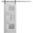 Sturdy Barn Door Frosted Glass | Sete 6933 Nordic White | 6.6FT Rail Hangers Heavy Hardware Set | Solid Panel Interior Doors-18" x 80" Nordic White